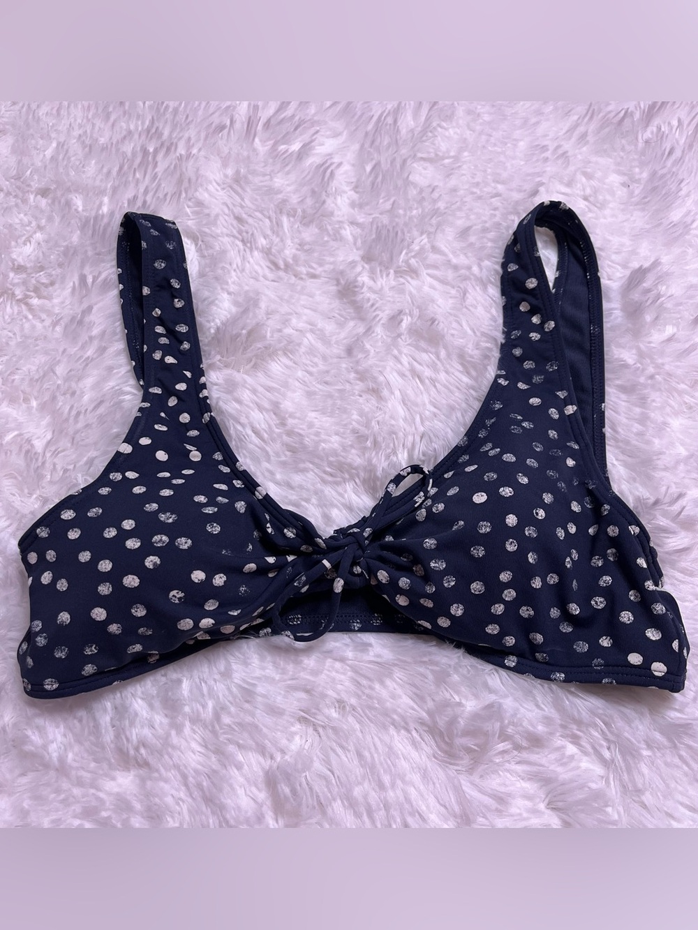 Roxy Navy Blue Polka Dot Bikini Top